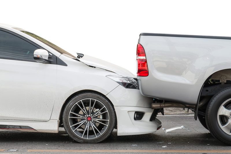 two vehicles colliding