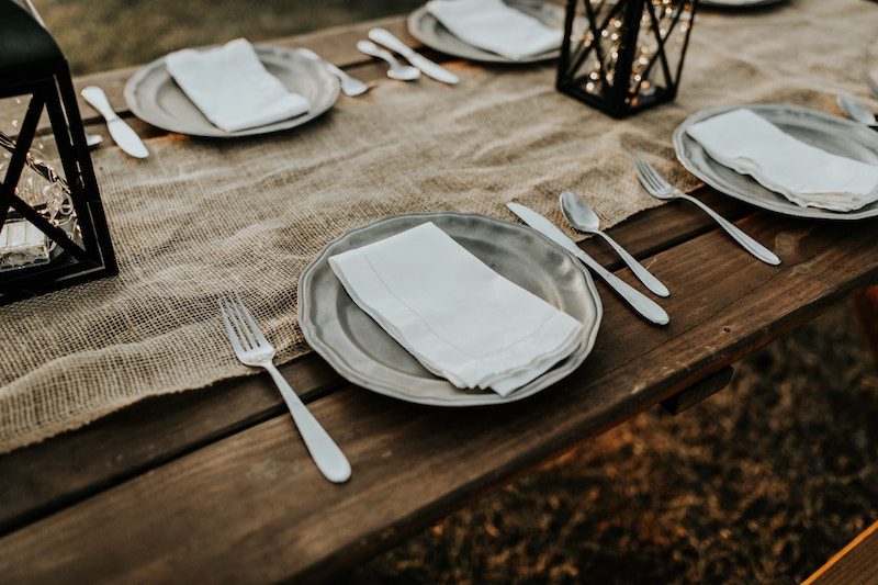 a dinner plate on a table