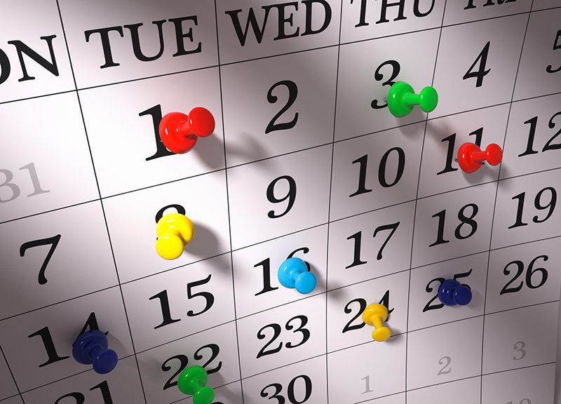 a calendar with notifications
